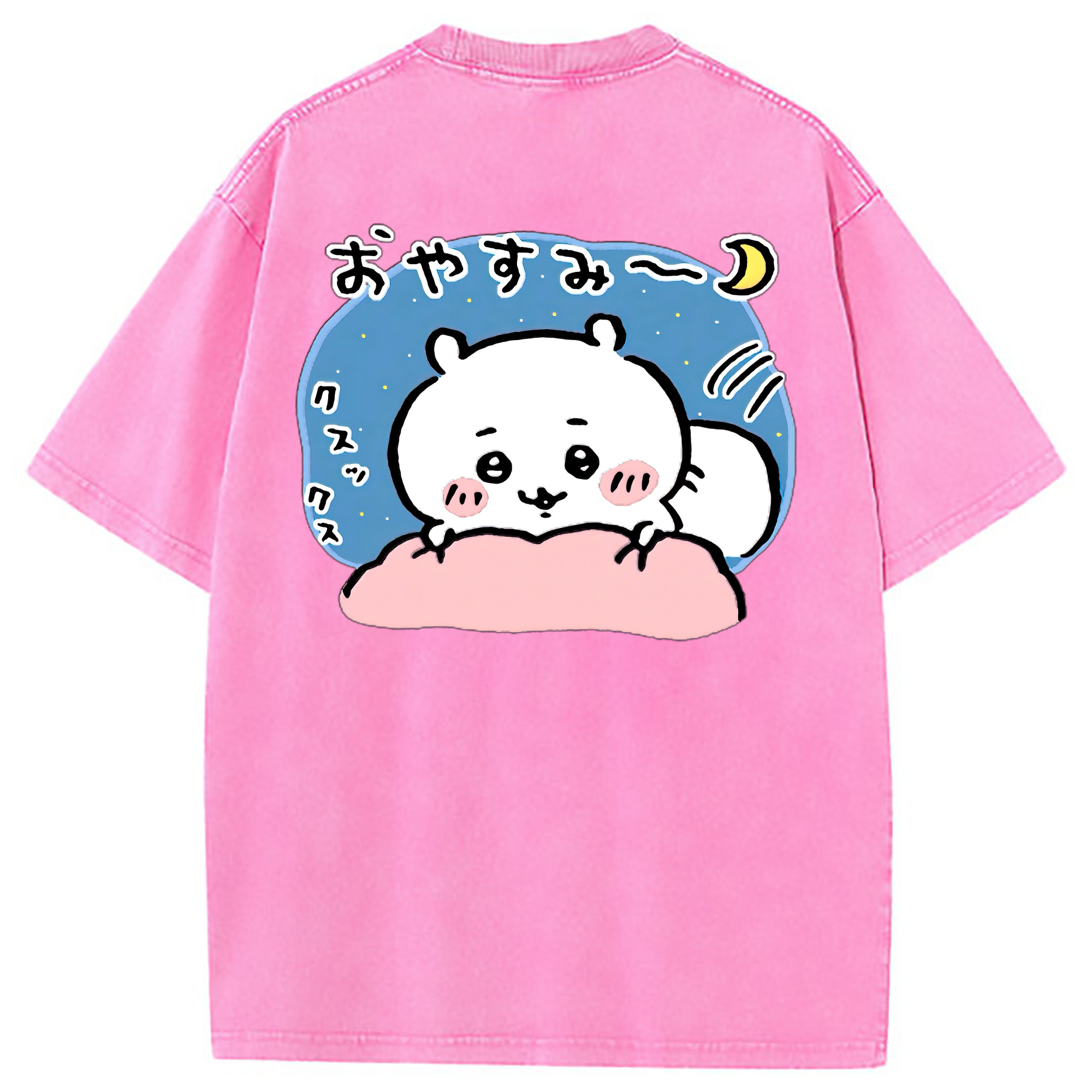 （画像用） ちいかわ ちいかわ Chii-kawa chiikawa 綿100% ヴィンテージ風 半袖Tシャツ（背面プリント）
